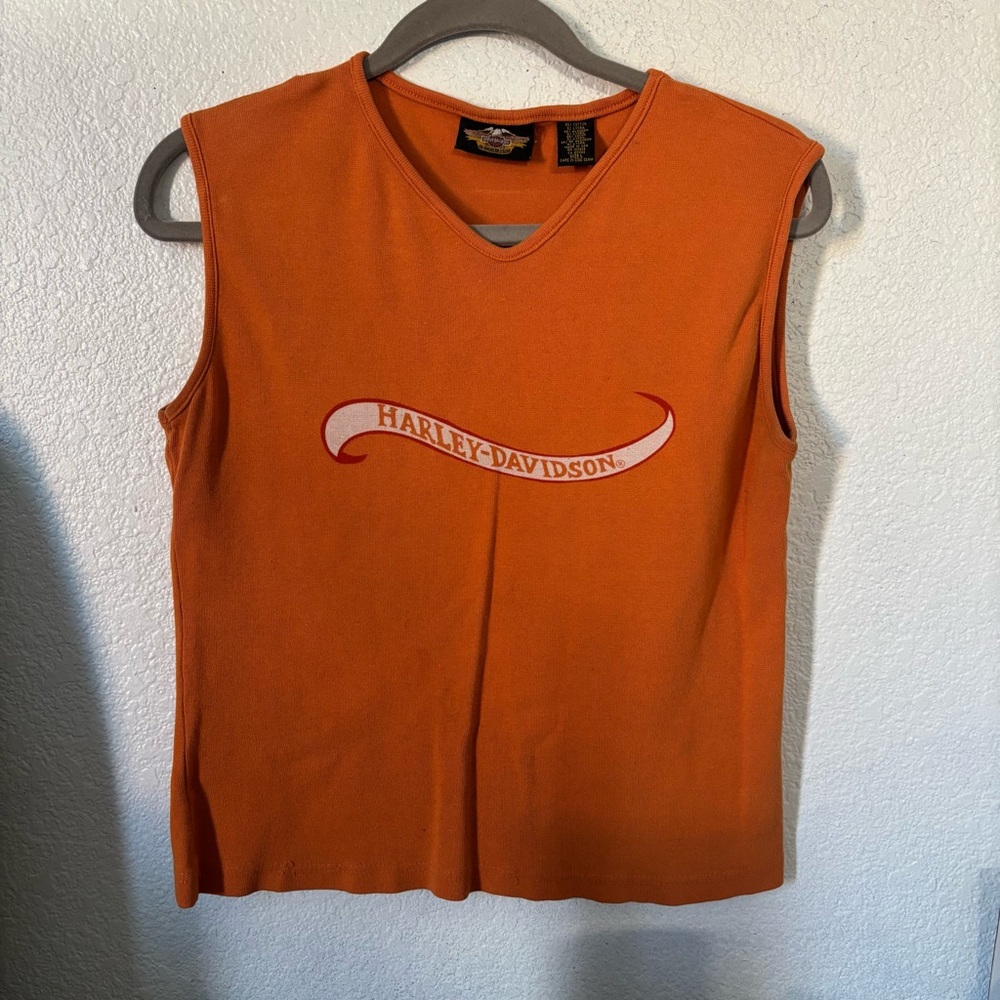 Harley Davidson Women's Orange Tank Top